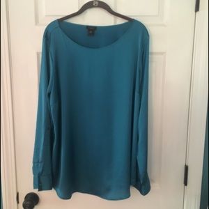 Ann Taylor Teal Silk Shirt